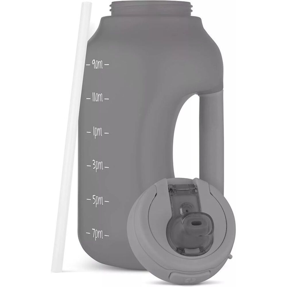 Ello Half Gallon Jug with Time Marker & Handle for All Day Hydration - Gray